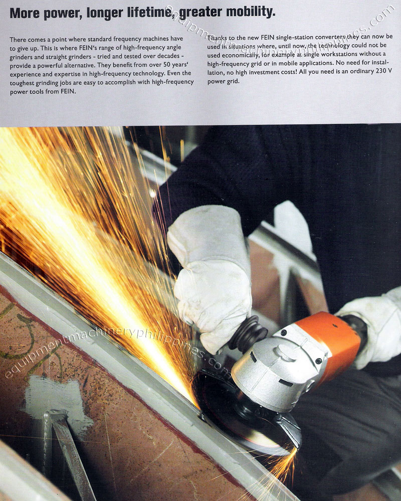 FEIN High Frequency Metal Angle Grinders and Straight Grinders Philippines
