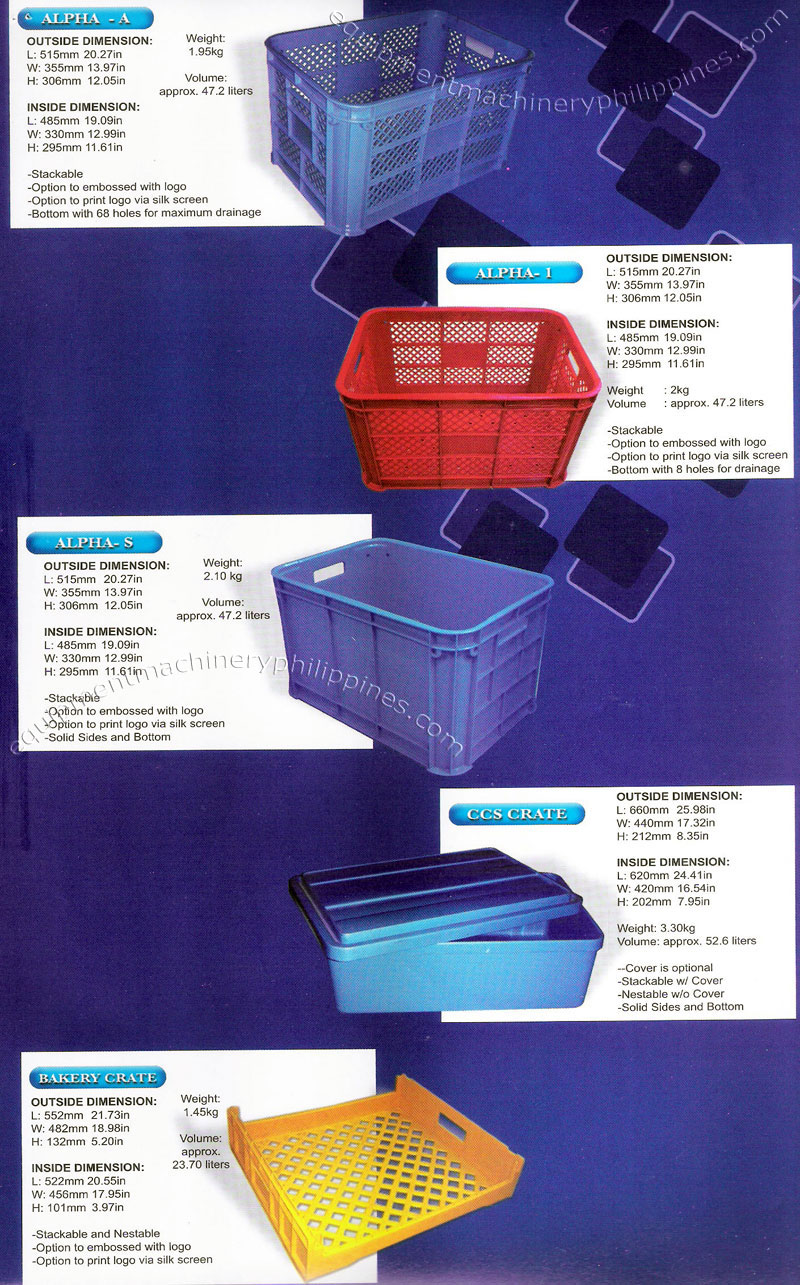 Stackable Vented Plastic Crate, Solid Crate, Covered Crate, Bakery Bread Crate Philippines