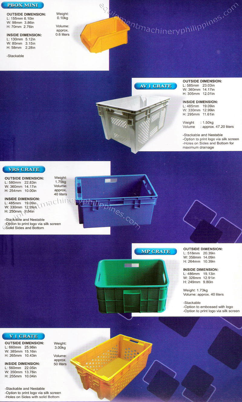 Stackable Pbox Mini, Crate with Bottom Drainage Holes, Vented Plastic Crate, Solid Crate Philippines