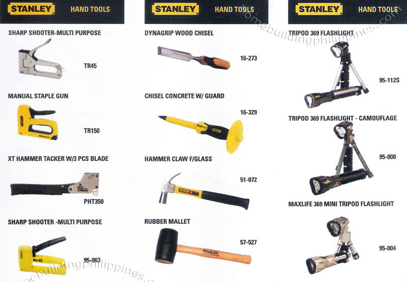 Stanley Hand Tool Manual Staple Gun Tacker Wood Chisel Hammer Claw Rubber Mallet Tripod Flashlight