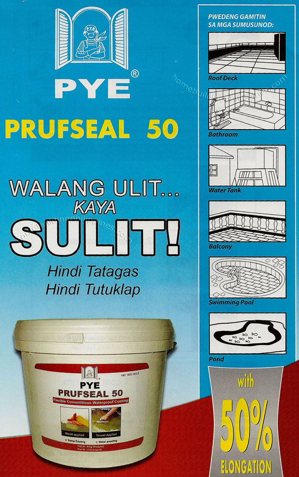 PYE Prufseal 50 Flexible Cementitious Waterproof Coating Philippines