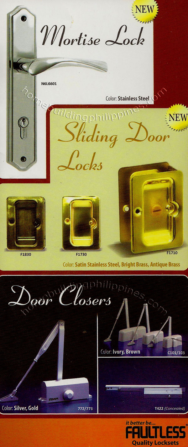 Faultless Mortise Lock, Sliding Door Locks, Door Closers Philippines