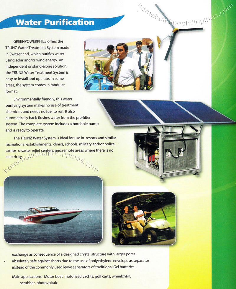 Solar/Wind Energy Water Purification/Treatment Philippines