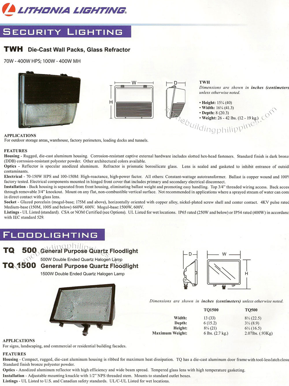 Lithonia Security Lighting, Floodlighting