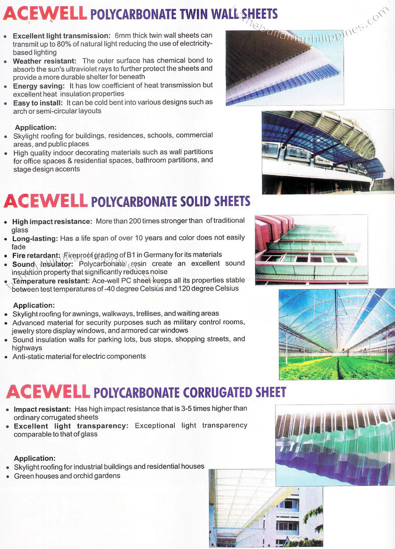 Acewell Polycarbonate Sheets