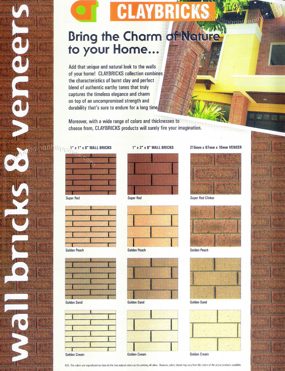 claybricks wall brick veneer natural look burnt clay