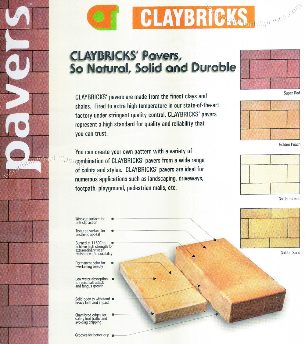 claybricks paver clay shale natural solid durable landscaping driveway footpath playground pedestrian mall