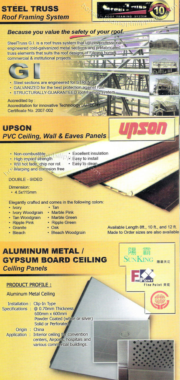 Steel Truss Roof Framing System PVC Ceiling Wall and Eaves Panels Aluminum Metal Gypsum Board Ceiling Panels