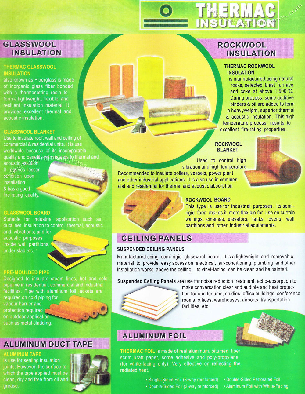 Glasswool Insulation Rockwool Insulation Ceiling Panels Aluminum Duct Tape Aluminum Foil