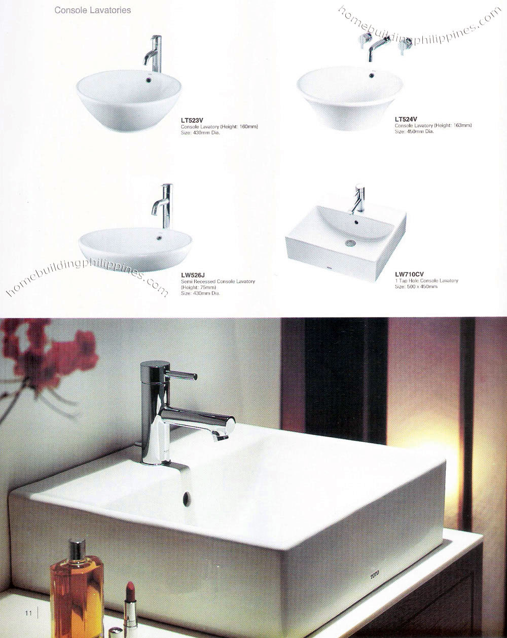 Bathroom Console Lavatories; Wash Basin Design Philippines