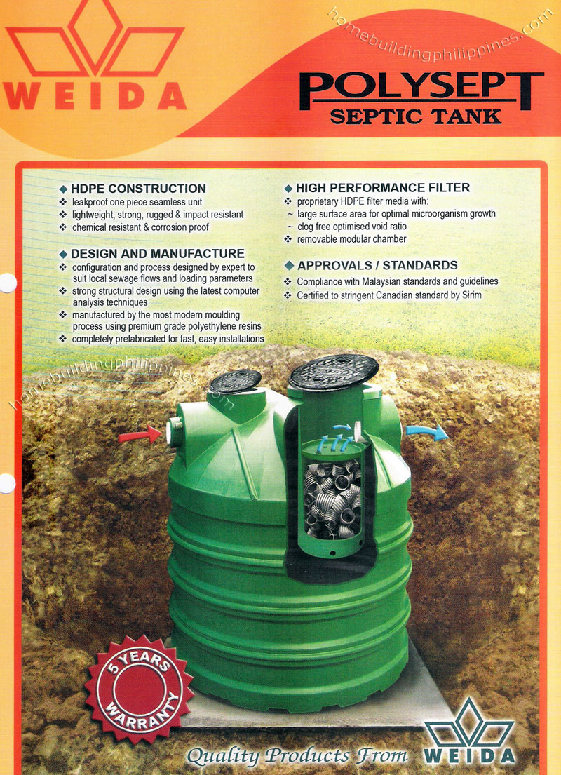 septic tank resistant proof leakproof corrosion rugged seamless lightweight chemical impact strong weida philippines