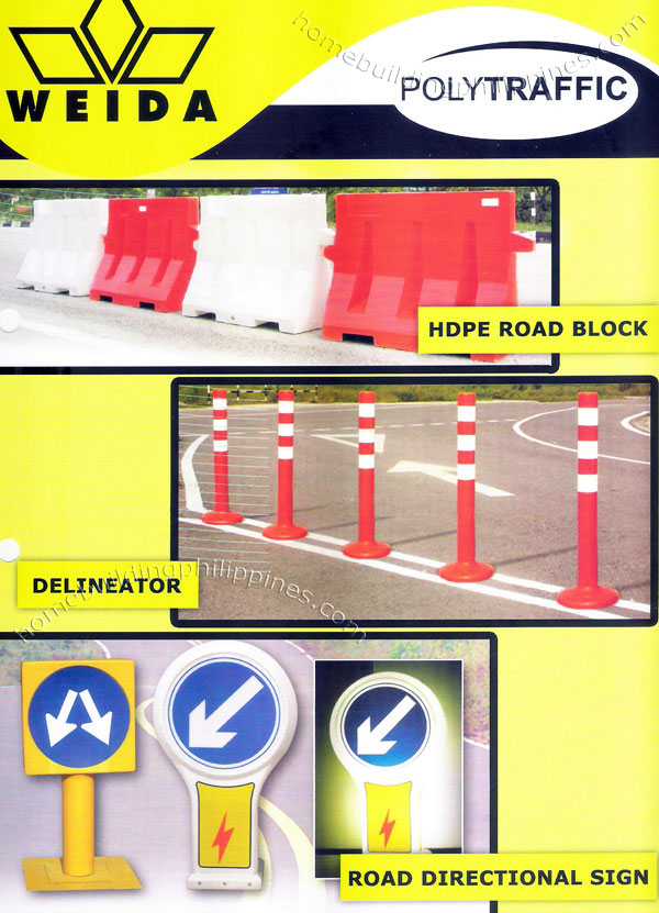 Polytraffic Road Traffic Control Device HDPE Road Block, Delineator, Road Directional Sign
