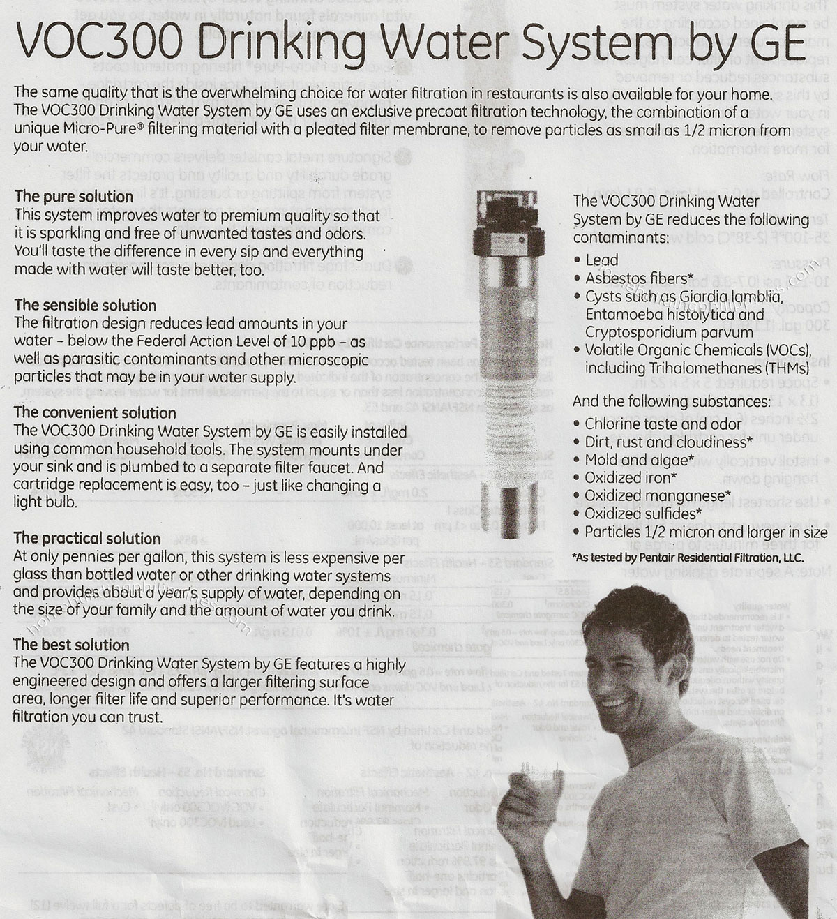 GE VOC300 Drinking Water System