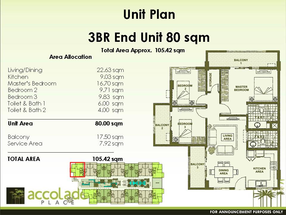 Condo Sale at Accolade Place Condominiums Floor Plans