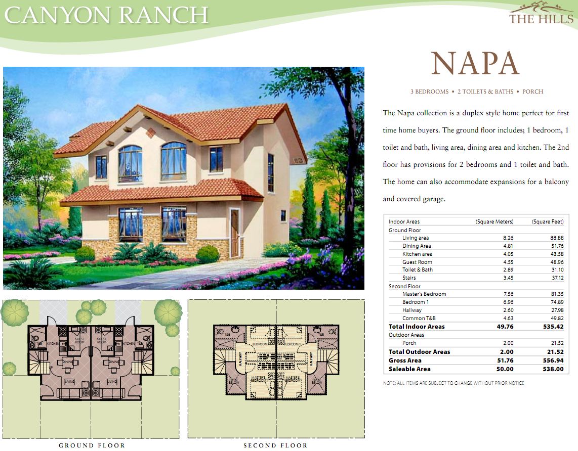 Real Estate Home Lot Sale at Canyon Ranch Homes Napa