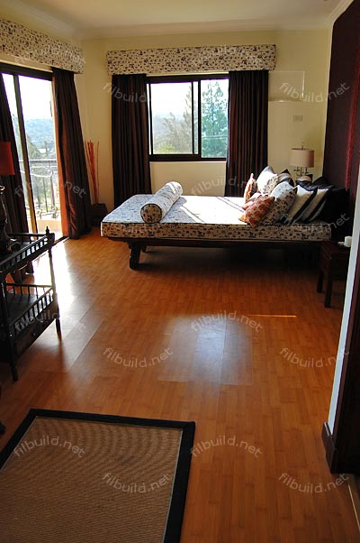 Master's bedroom emphasizing generous floor space.