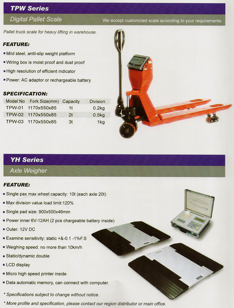 Asuki Digital Pallet Scale, Axle Weigher