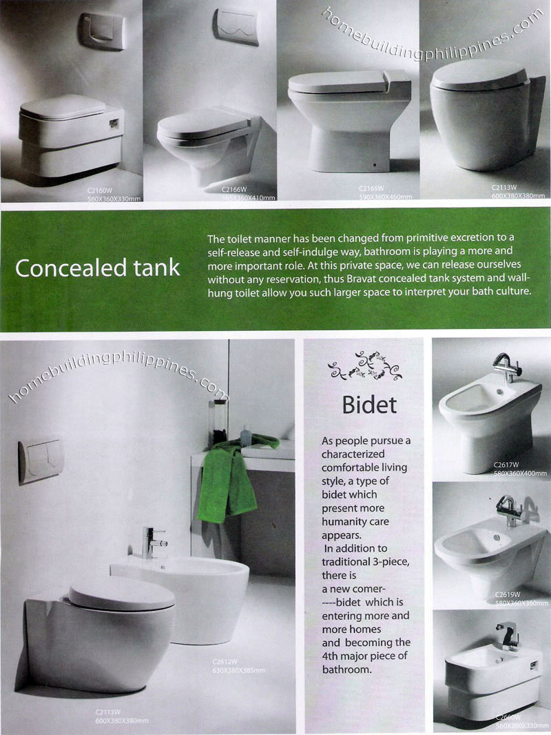 Concealed Tank Toilet, Bidet