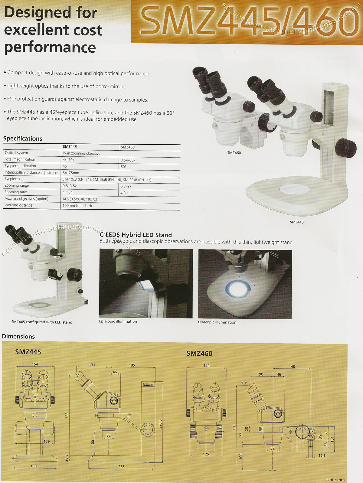 Nikon Stereoscopic Microscope - SMZ445/460