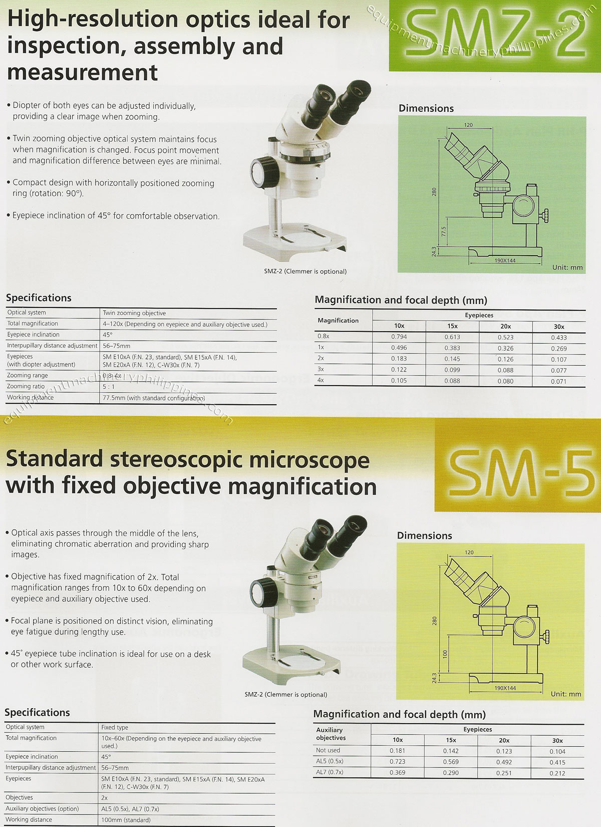 Nikon Stereoscopic Microscope - SMZ-2, SMZ-5