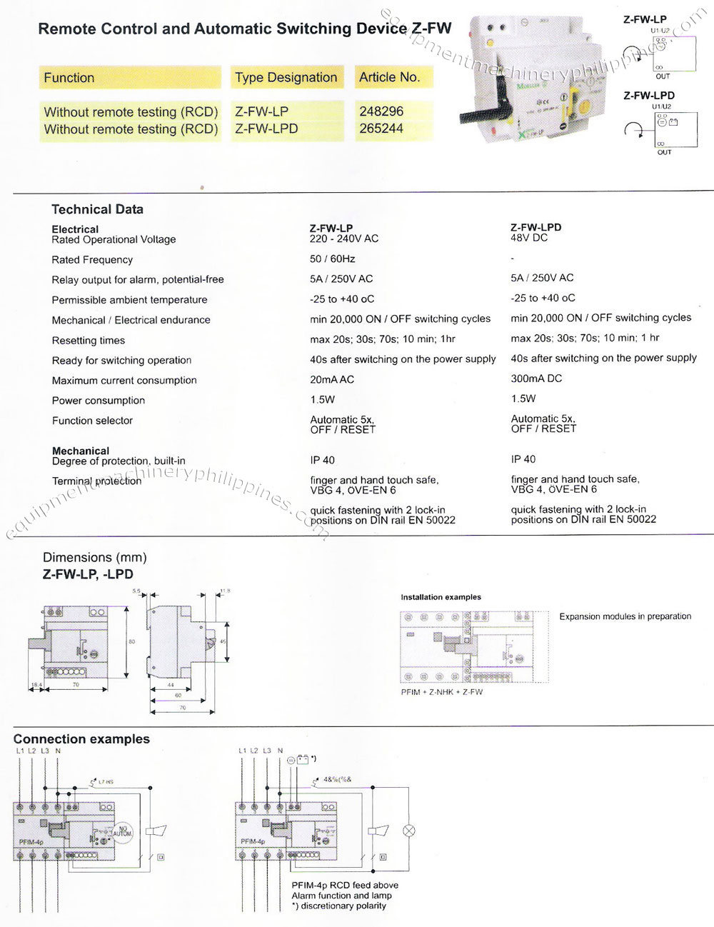 Moeller Remote Control and Automatic Switching Device