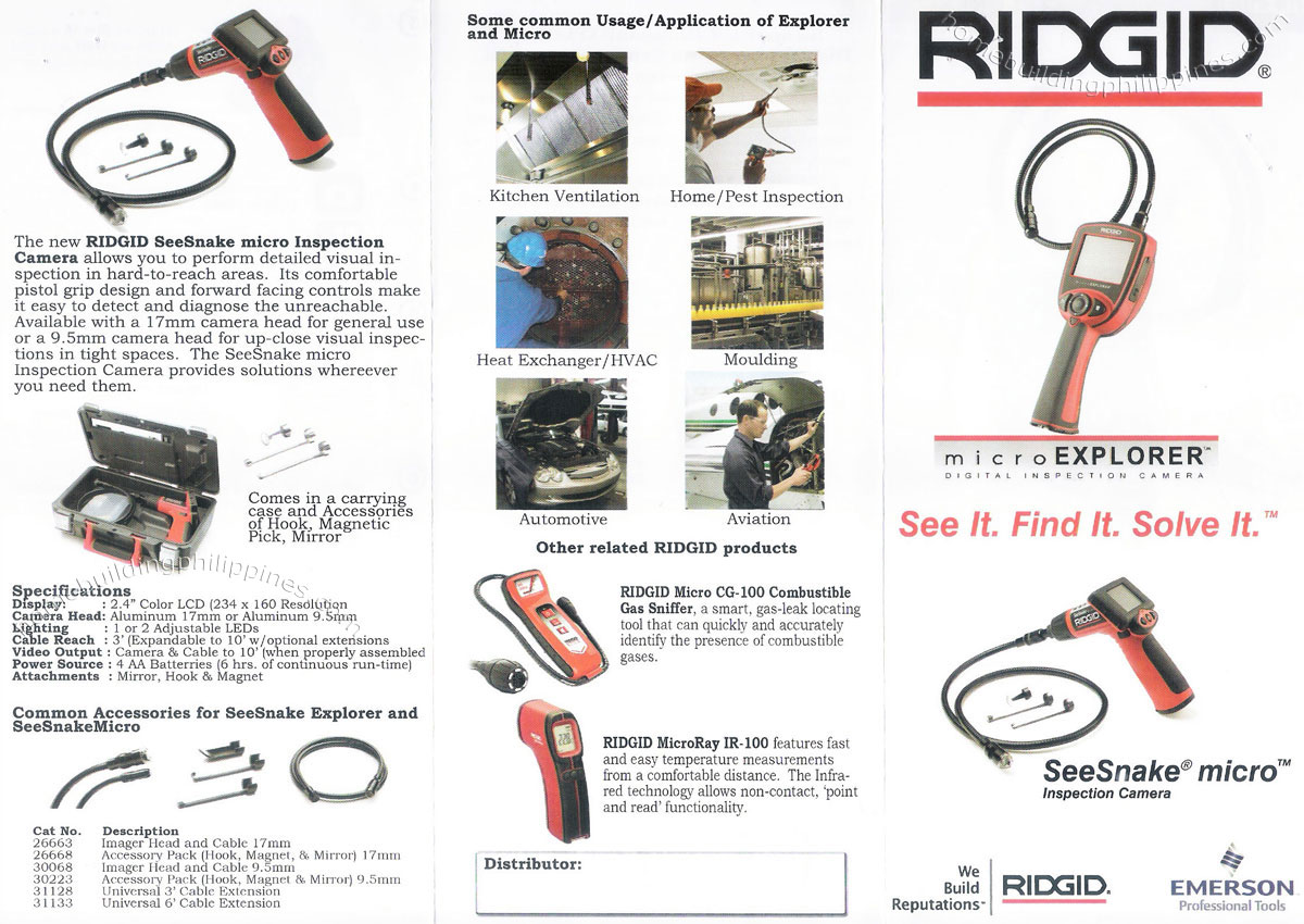 Ridgid Micro Explorer Combustible Gas Sniffer Microray Infrared Thermal Measurement Tool