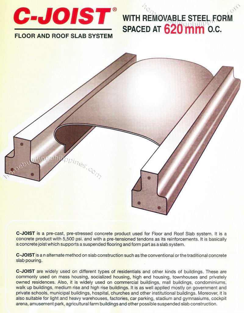 c joist rsf floor and roof concrete slab system