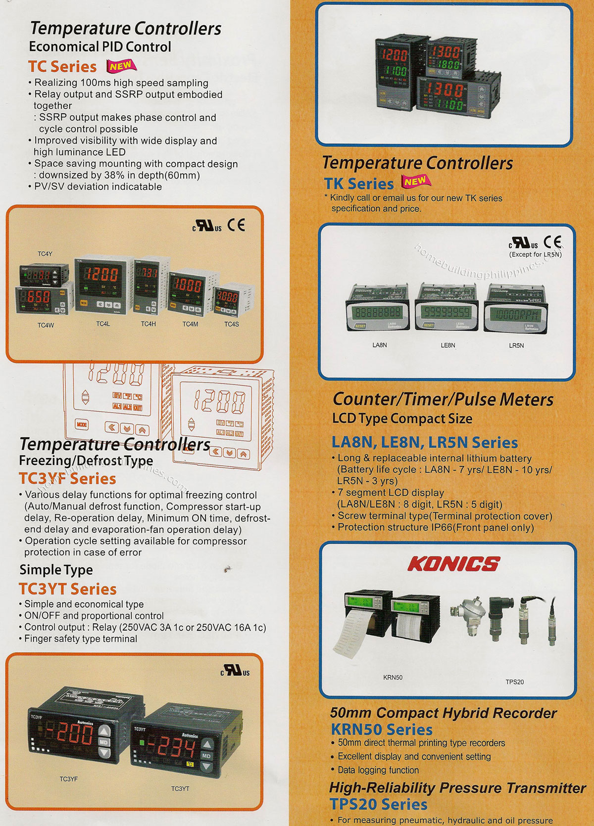 Temperature Controllers, Counter, Timer, Pulse Meters
