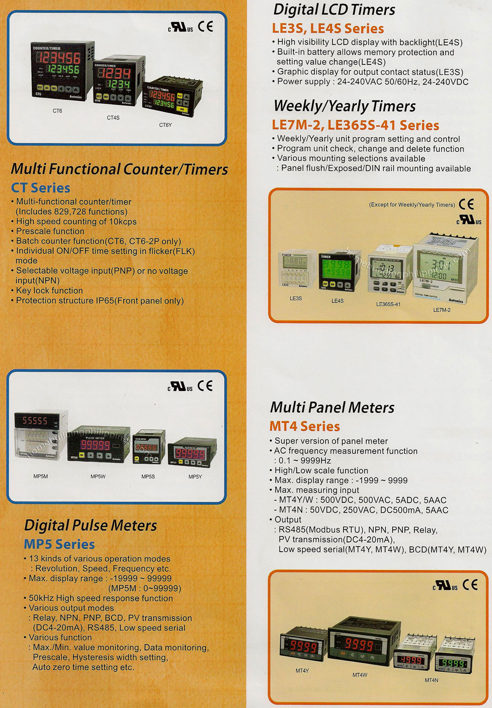Multi Functional Counter/Timer, Digital Pulse Meters, Digital LCD Timers, Multi Panel Meters
