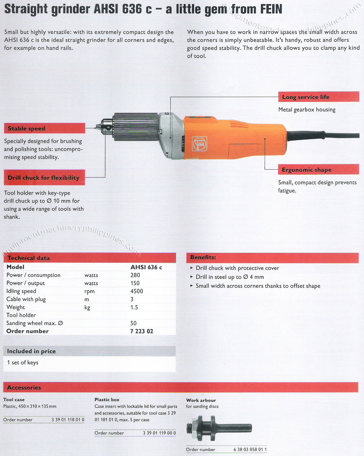 Straight Grinder AHSI 636 c Versatile Compact Design