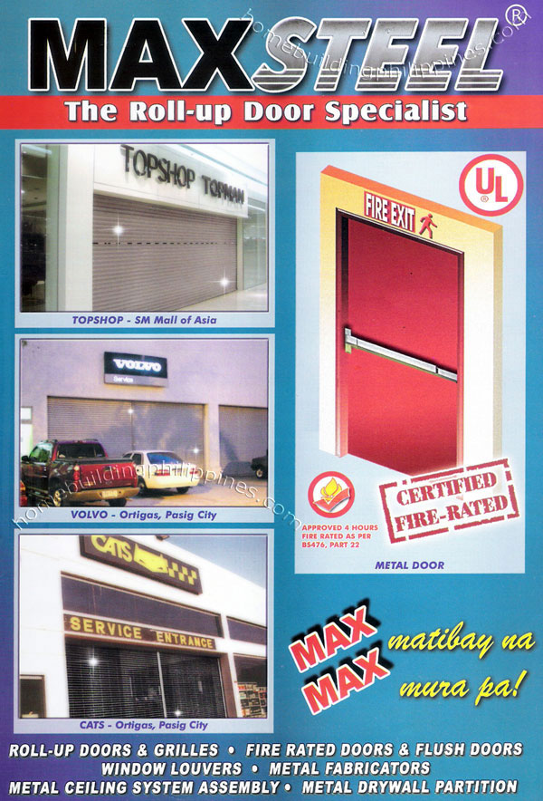 Roll Up Doors Grilles Fire Rated Door Flush Door Window Louvers By Maxsteel Philippines