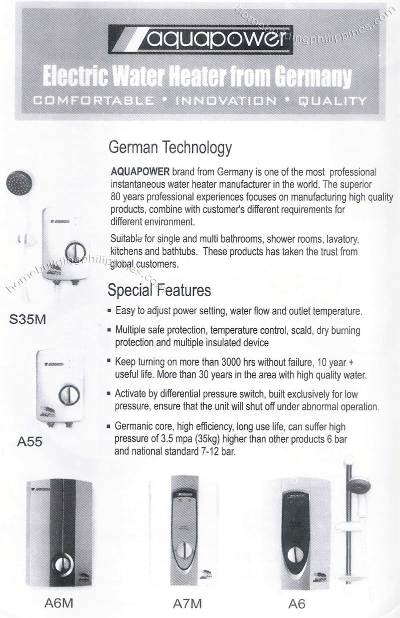 Aquapower Electric Water Heater from Germany
