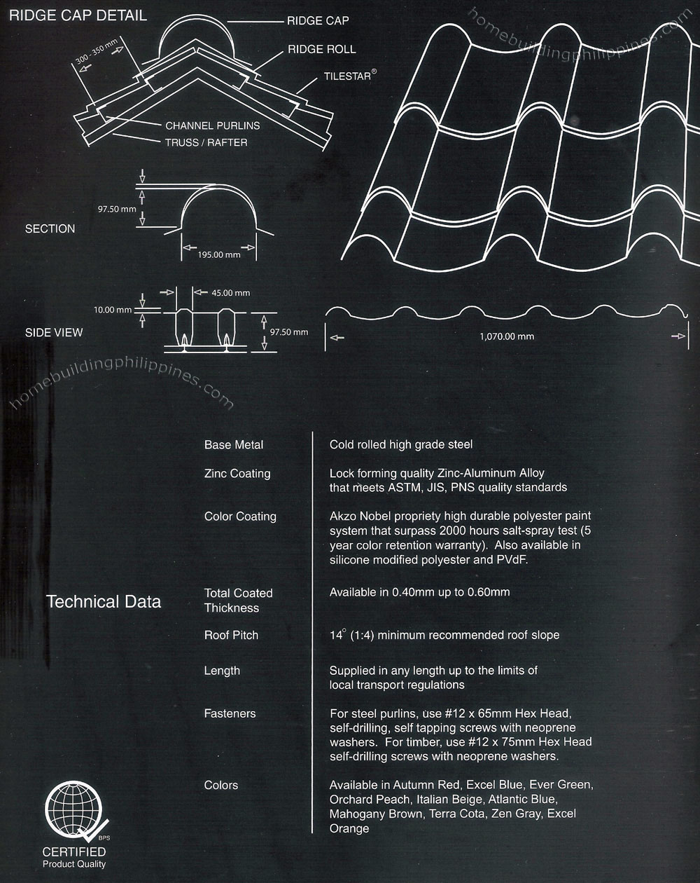 Tilestar Excel Roofing By Excel Coil Coating Corporation Philippines