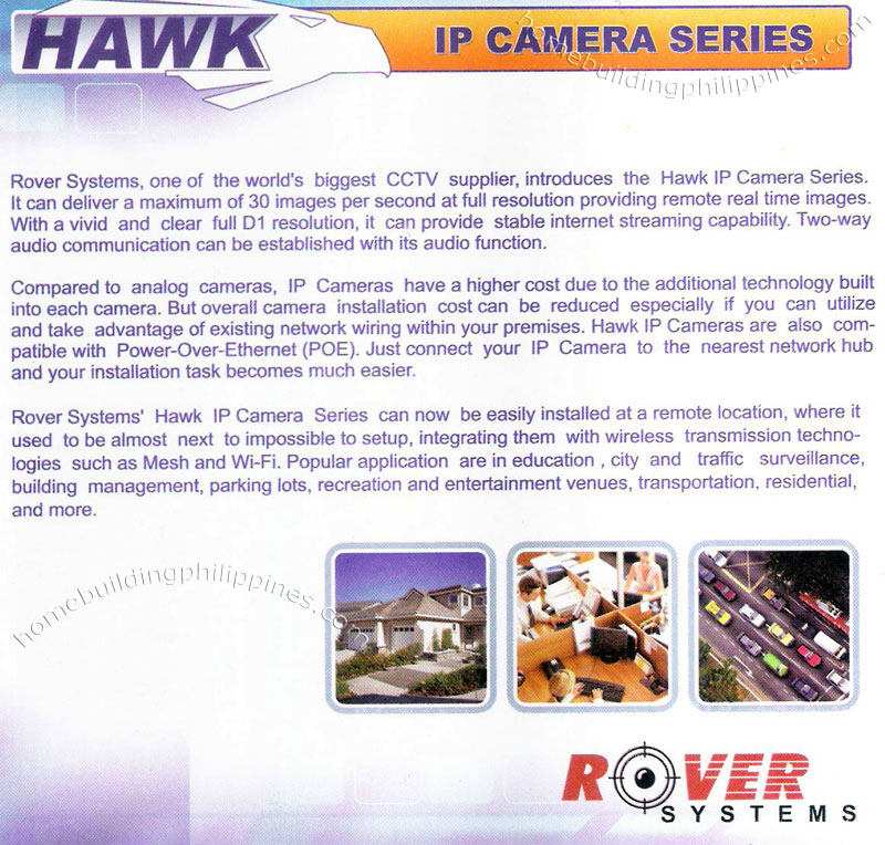 Hawk Rover Systems IP Internet Protocol CCTV Security Camera Wifi Surveillance