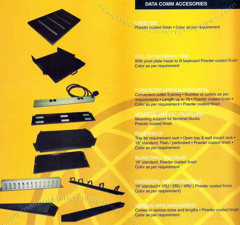 Data Communications Accessories Fixed Tray Pullout Keyboard Tray Powerstrip Mounting Bracket Rack Shelf Blank Panel Wire Management