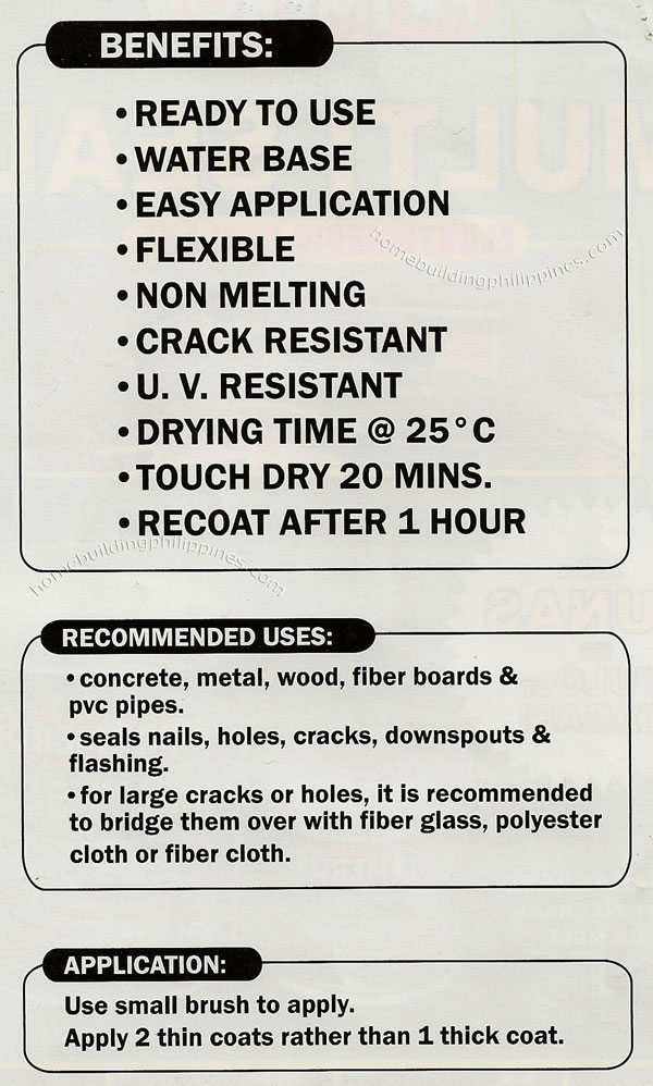 Primero Multi Seal Elastomeric Sealant Applications