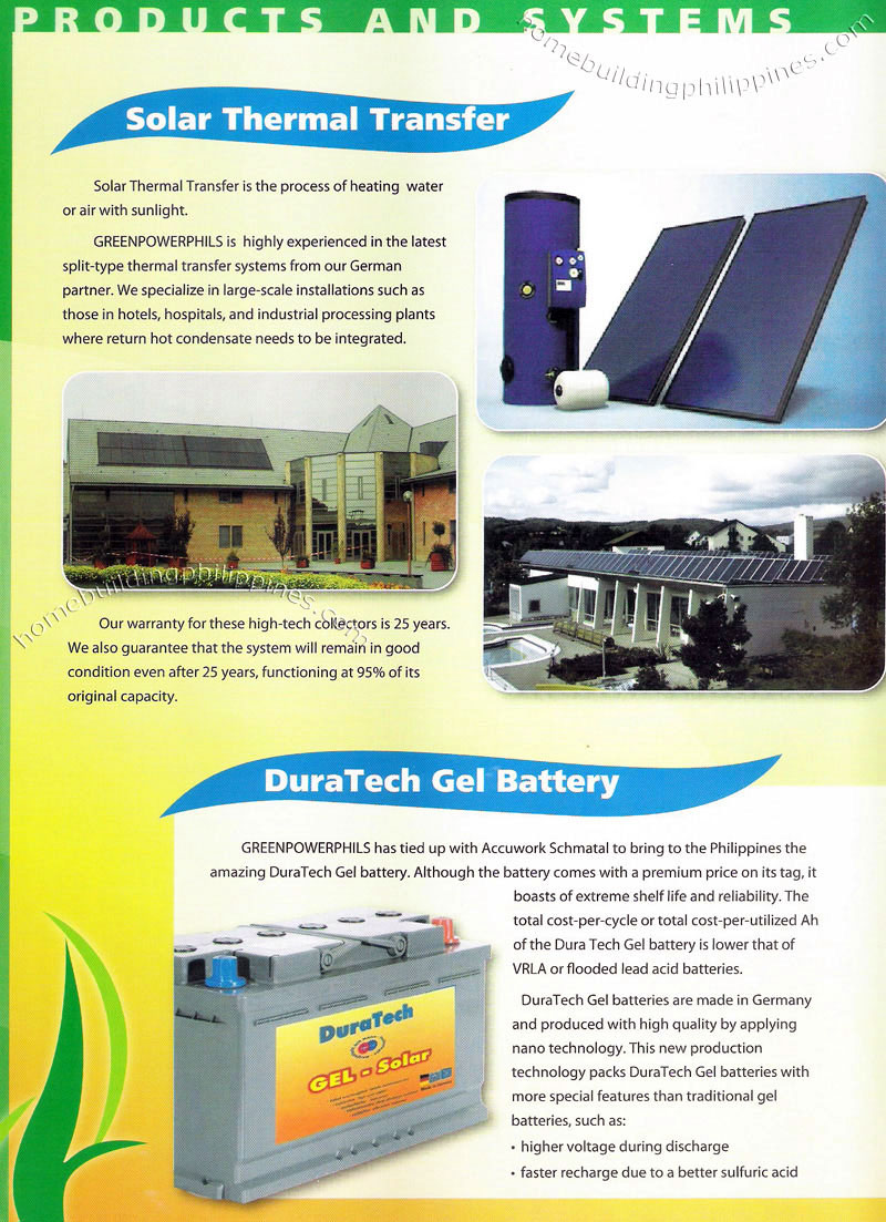 Solar Thermal Transfer, DuraTech Gel Battery