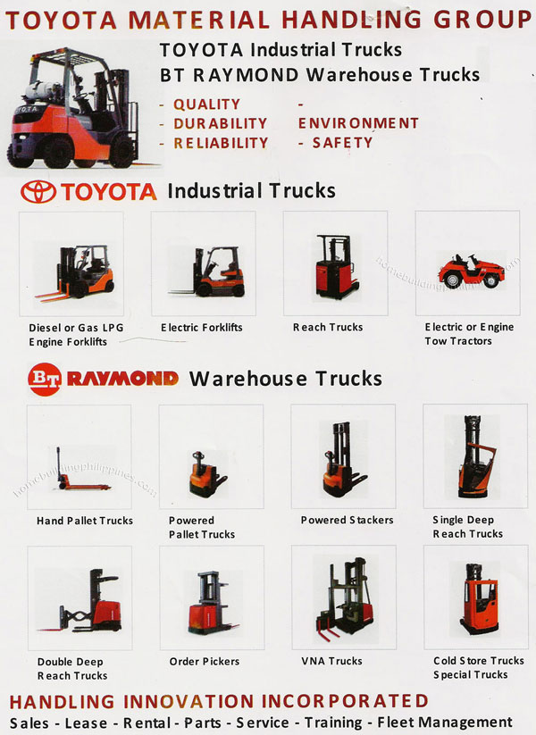 Electric Forklifts, Reach Trucks, Tow Tractors, Pallet Trucks, Stackers, Order Pickers, VNA Trucks