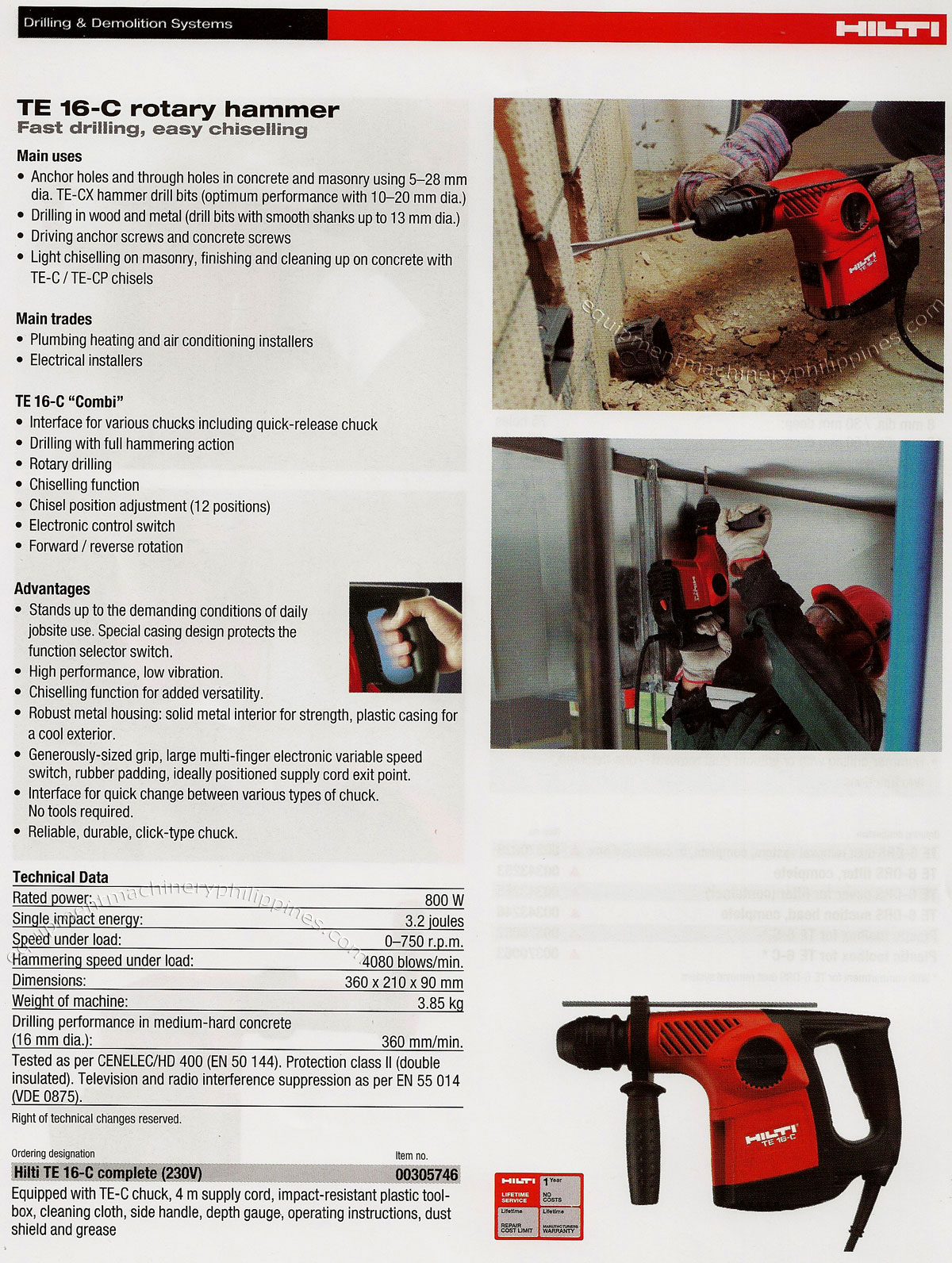 Hilti te 16 c hammer drill shop