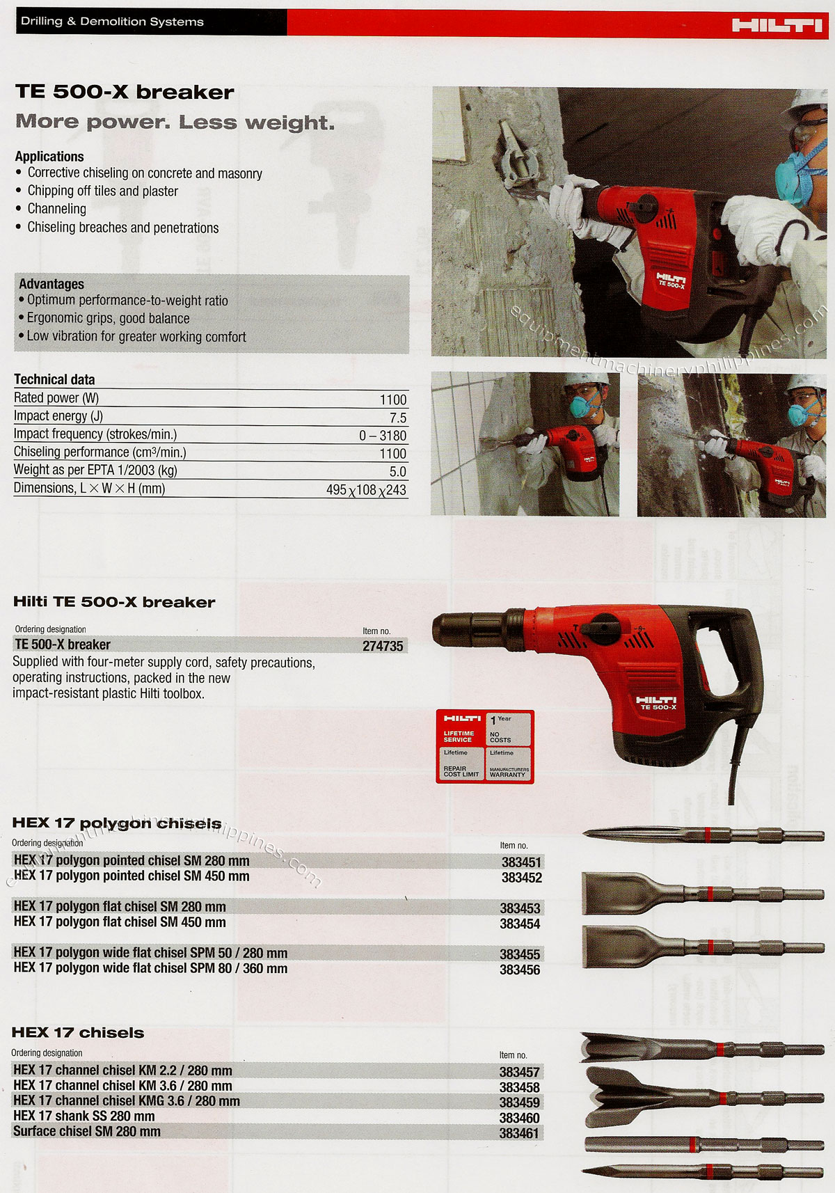 TE 500 X Concrete and Masonry Breaker