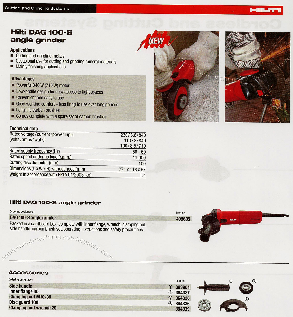 DAG 100 S Angle Grinder for Cutting and Grinding Metals