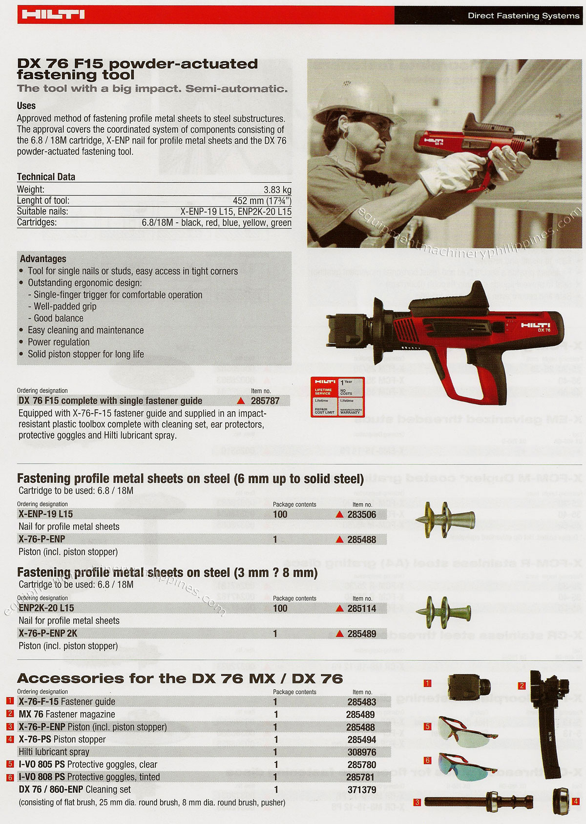 DX 76 F15 Semi Automatic Powder Actuated Fastening Tool