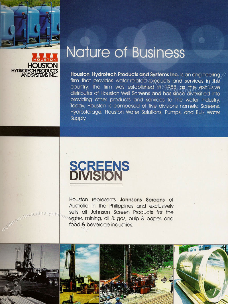 Nature of Business: Screens, Hydrostorage, Water Solutions, Pumps and Bulk Water Supply; Screens Division