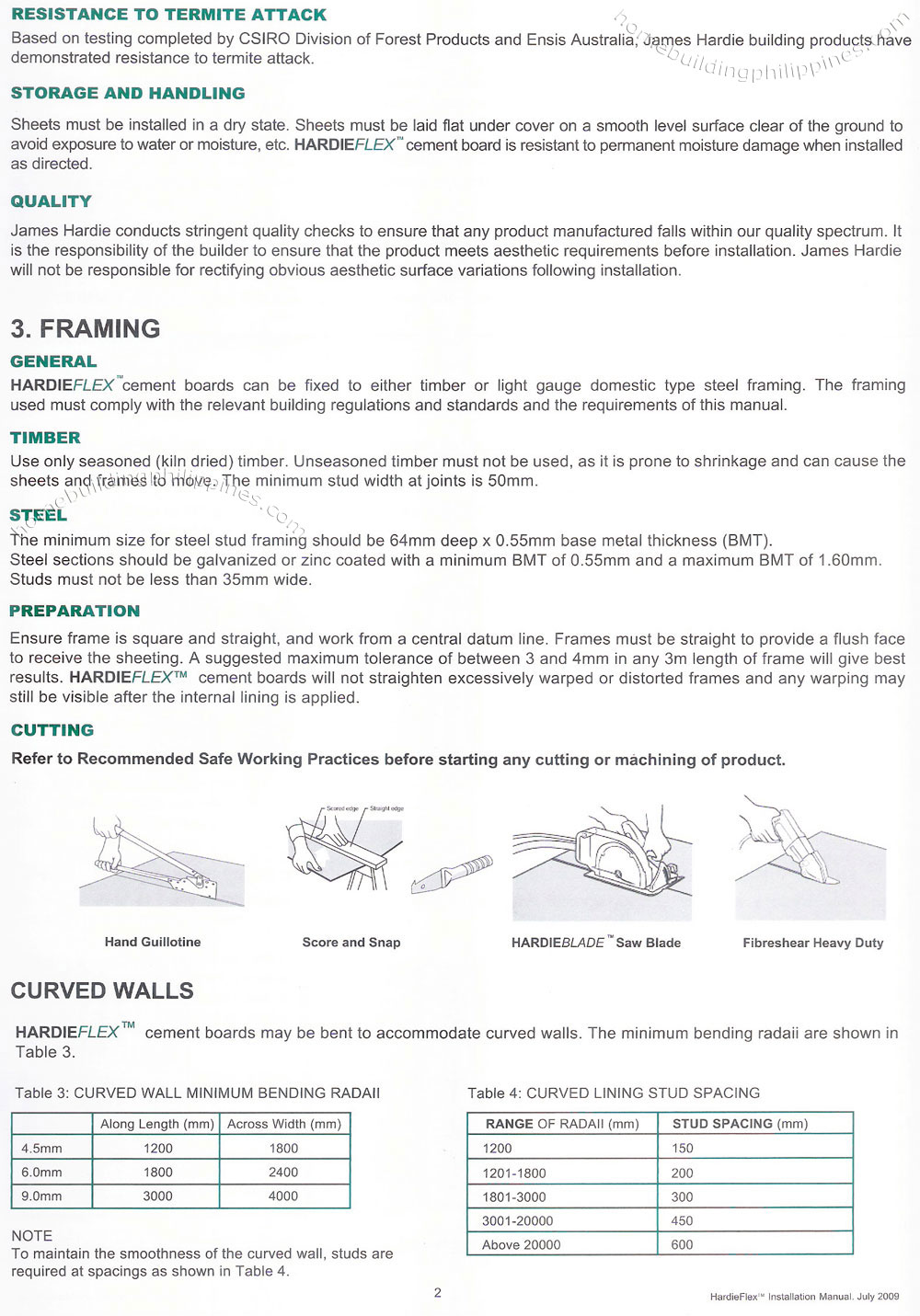 HardieFlex Durable Fiber Cement Board Installation Manual