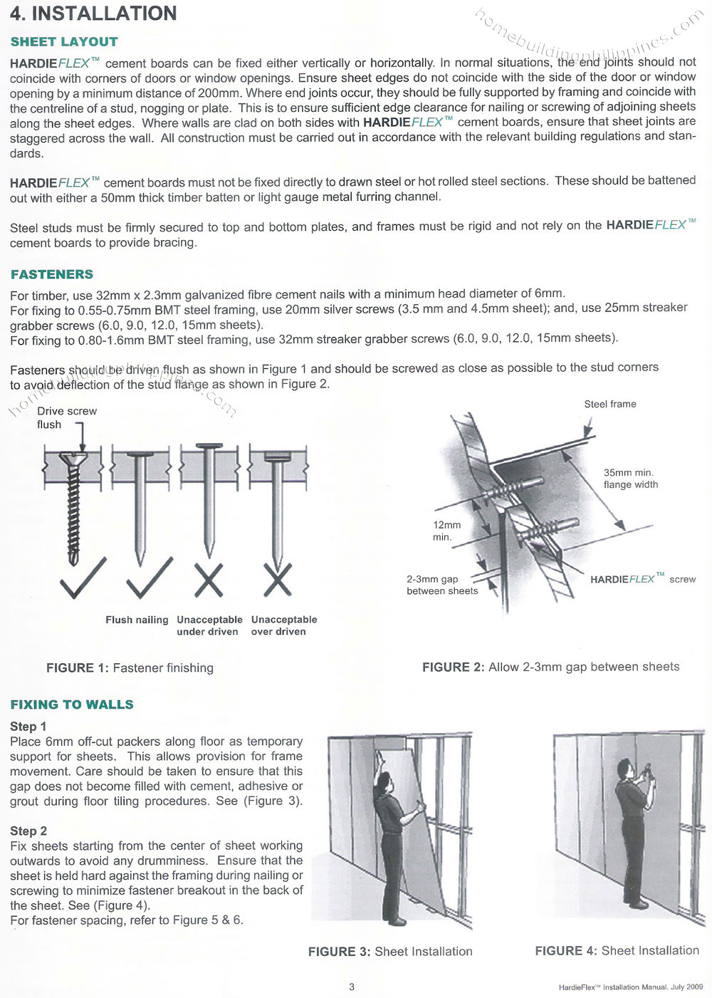 HardieFlex Durable Fiber Cement Board Installation Manual