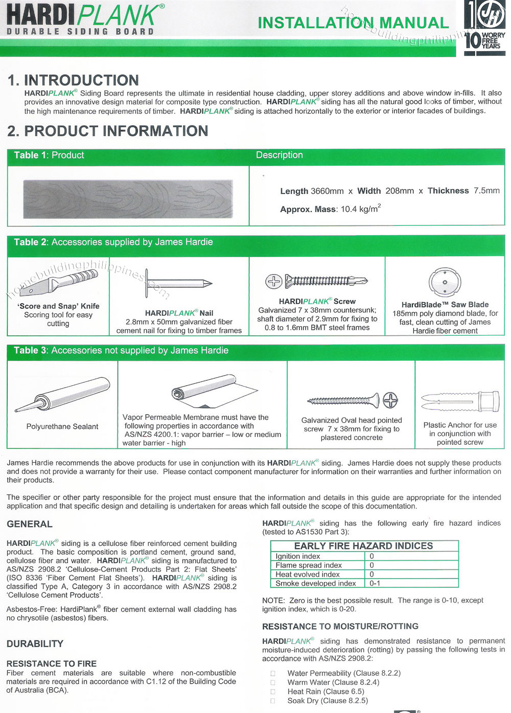 HardiePlank Durable Siding Board Installation Manual