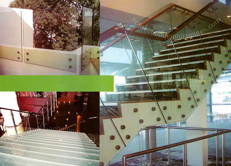 Glass Stairways with Stainless Steel Balustrades and Posts