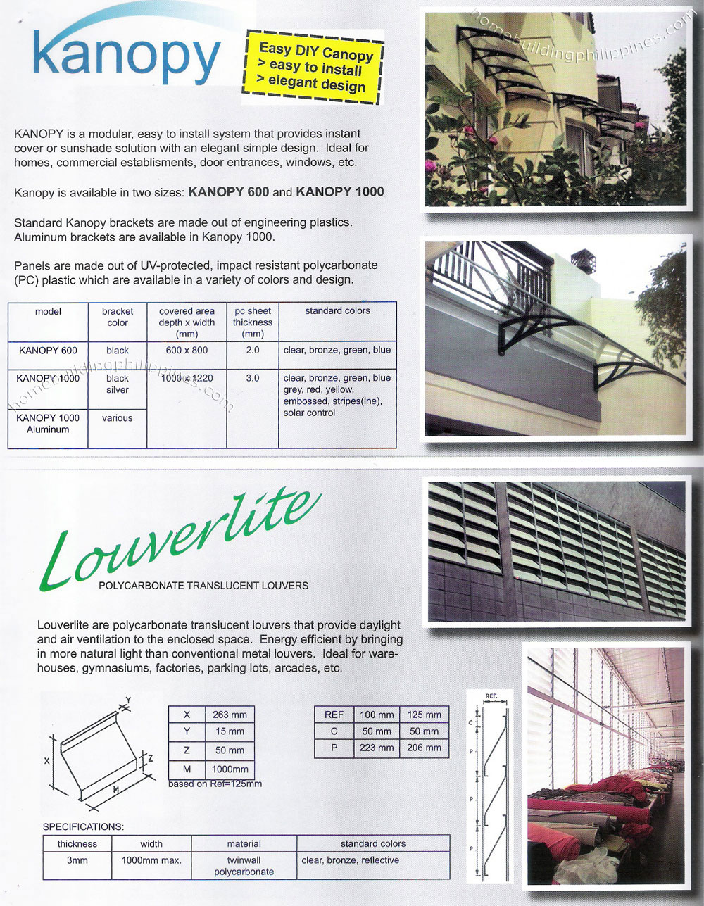 Kanopy Modular Sunshade, Louverlite Polycarbonate Translucent Louver