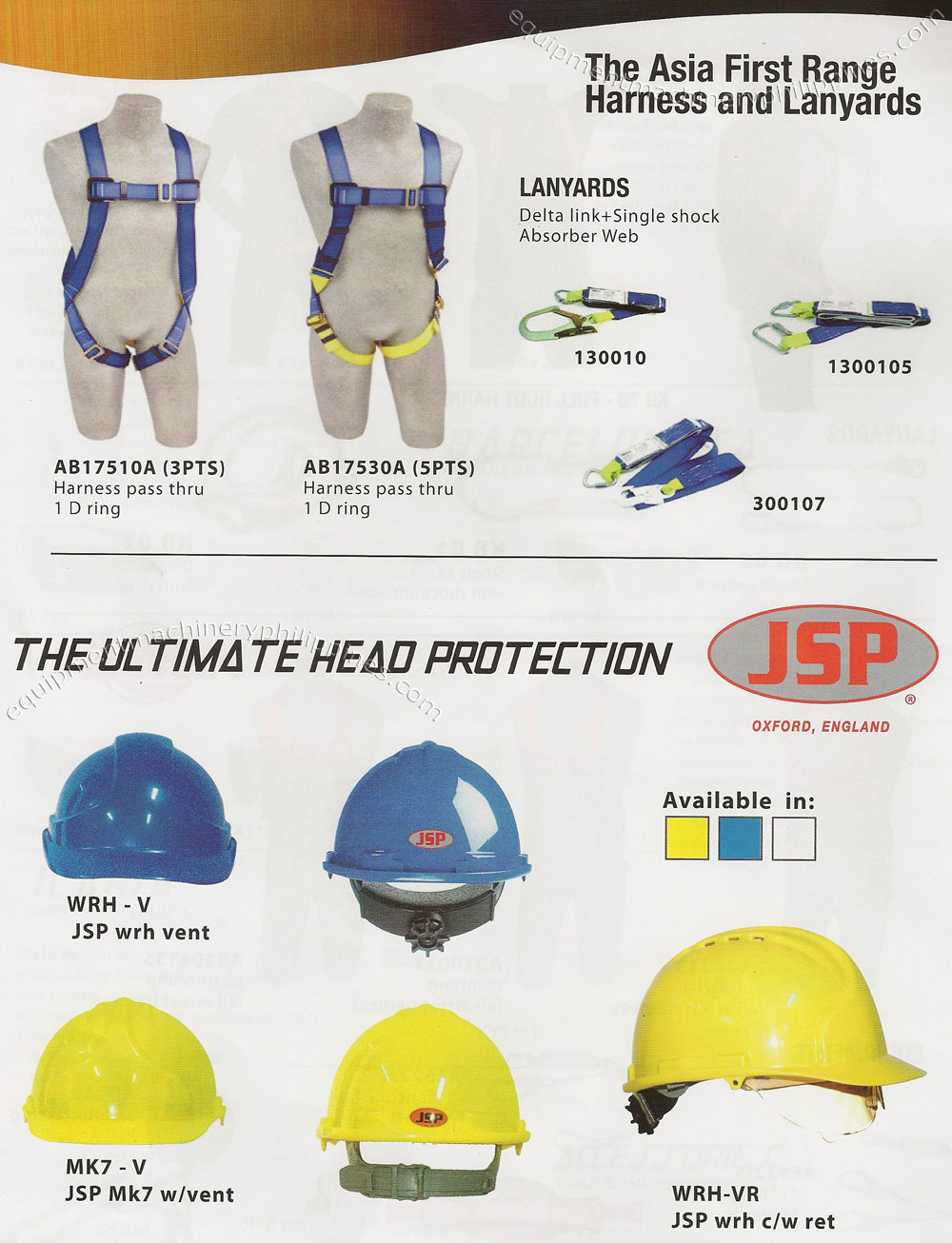 Harness and Lanyards, Head Protection Helmet