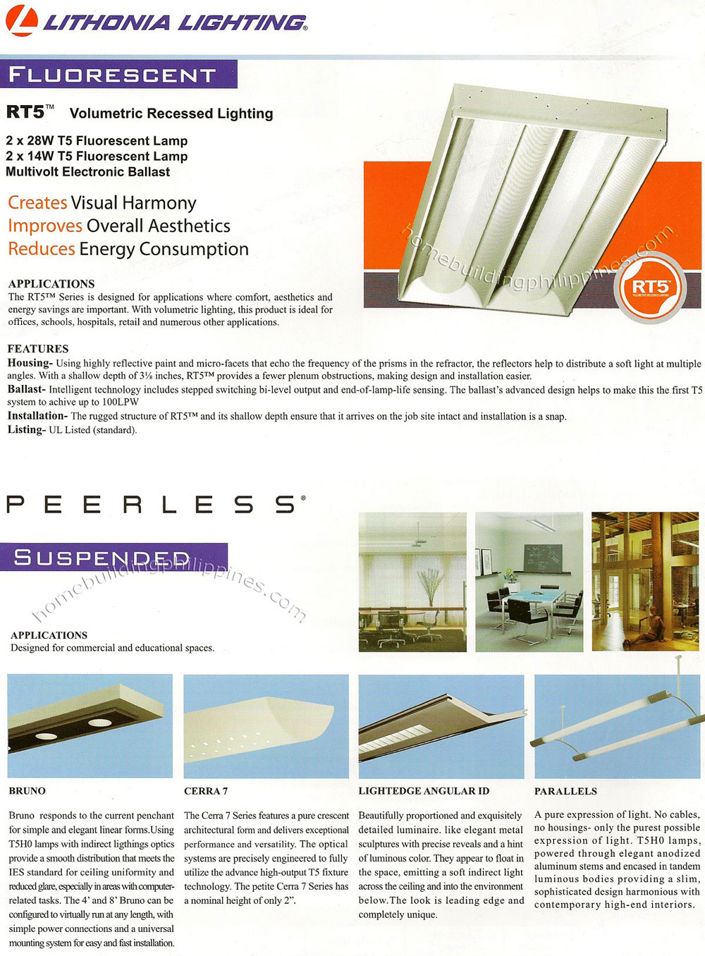 Lithonia Fluorescent; Peerless Suspended Lighting